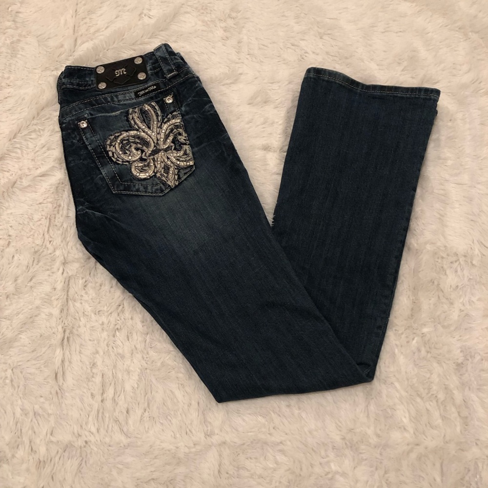 Miss Me Fleur De Lis Boot Cut Jeans Size 29